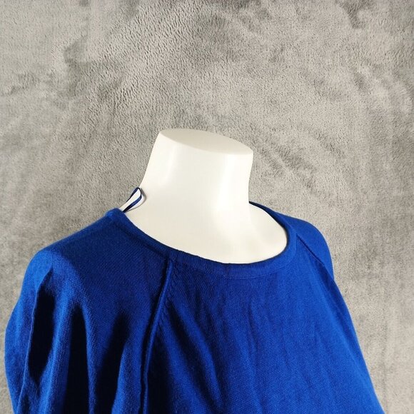NWT KAREN SCOTT Basic Fall Raglan Sweater Petite MEDIUM Blue 100% Cotton - Picture 7 of 13